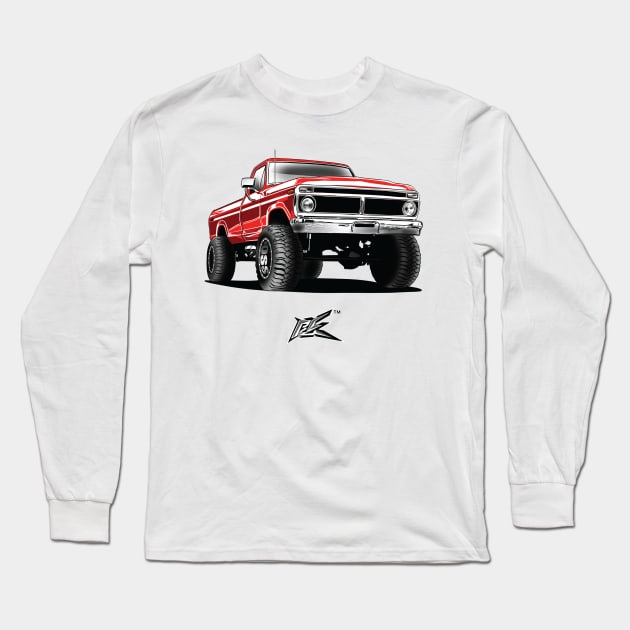 ford f250 obs truck red Long Sleeve T-Shirt by naquash